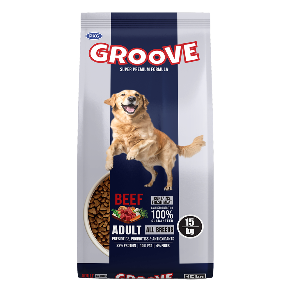 Groove Dog Food - Beef Flavor - 15 KG