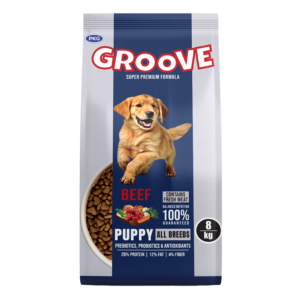Groove Puppy Food - Beef Flavor - 8 KG
