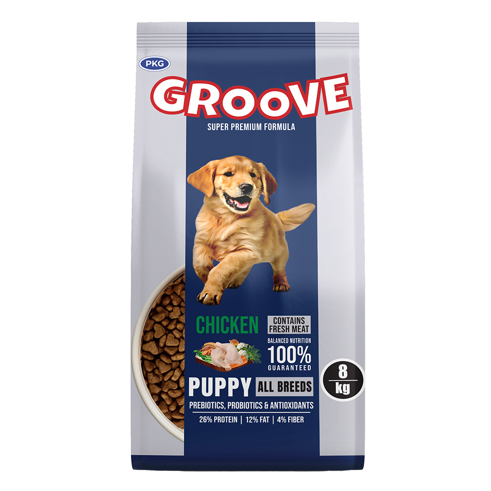Groove Puppy Food - Chicken Flavor - 8 KG